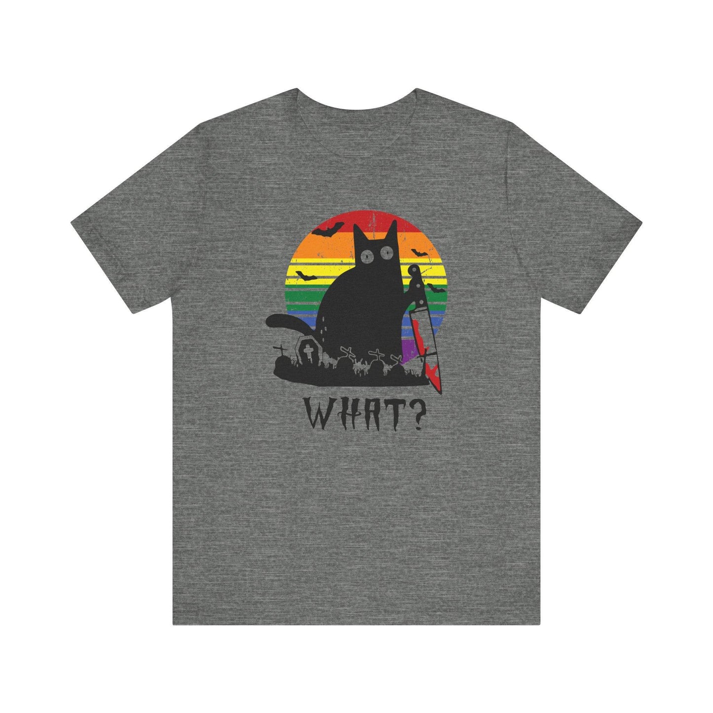 What? Cat Halloween T-Shirt - Retro Design - Goateez Style