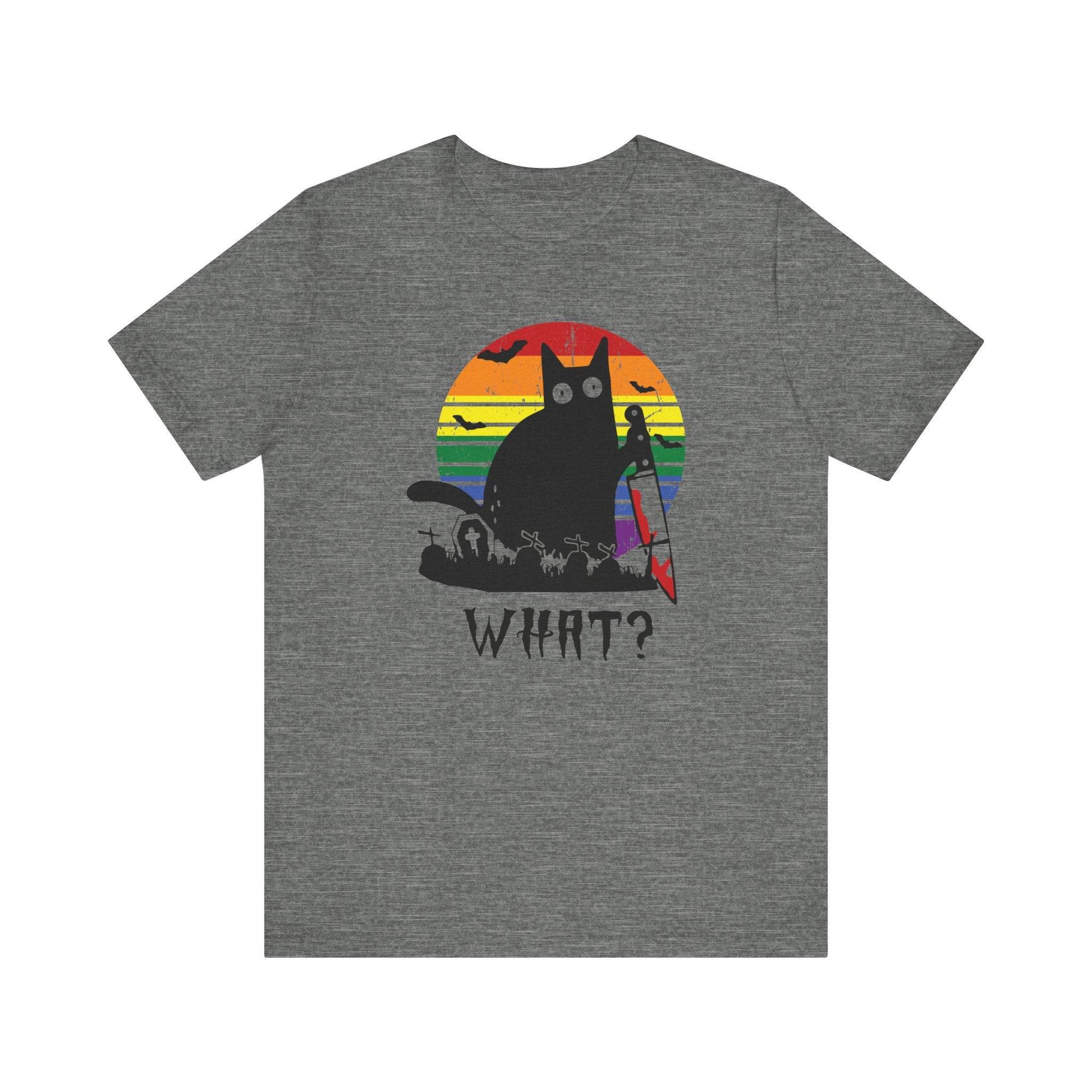 What? Cat Halloween T-Shirt - Retro Design - Goateez Style