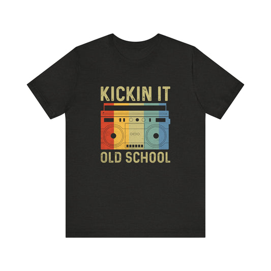 Kickin' It Old School T-Shirt - Retro Boombox Vintage Design