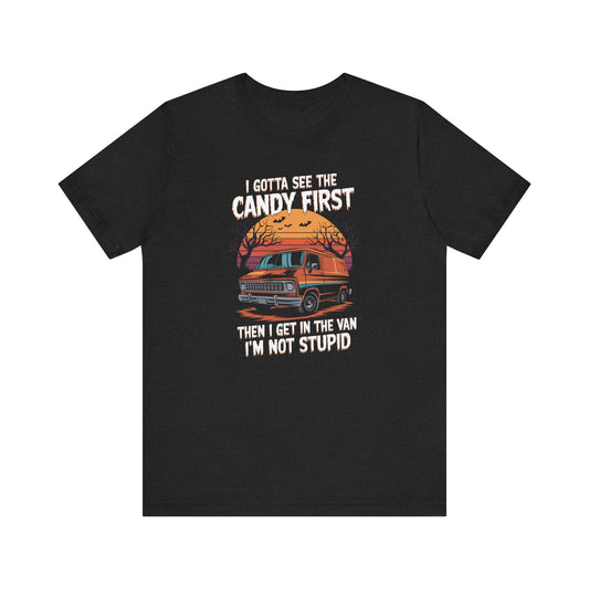 Funny Halloween Candy Van T-Shirt - Humorous Trick-or-Treat Design - Goateez Style