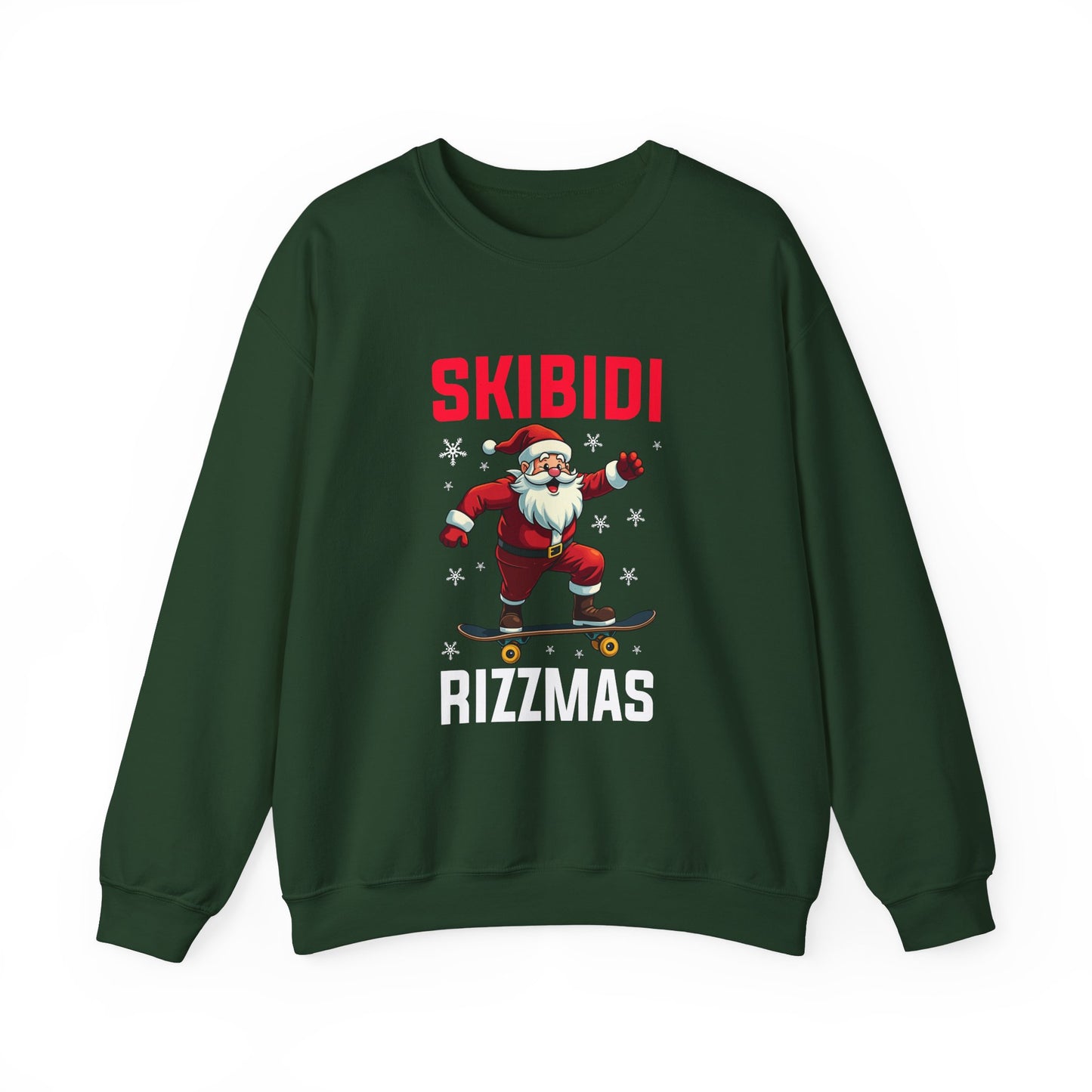 Skibidi Rizzmas Sweatshirt - Funny Santa Skateboard Meme - Goateez Style
