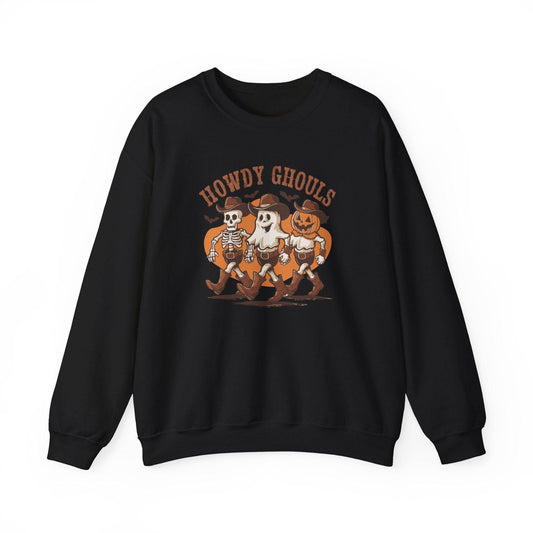 Howdy Ghouls Sweatshirt - Fun Halloween Western Design - Goateez Style