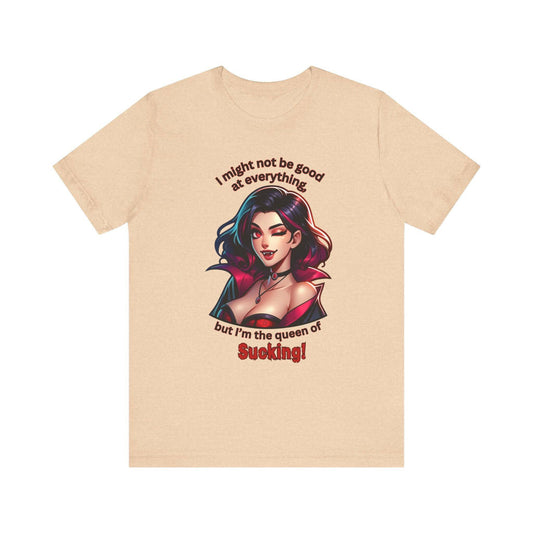 Queen of Sucking Halloween T-Shirt - Sexy Vampire Adult Humor Tee - Goateez Style