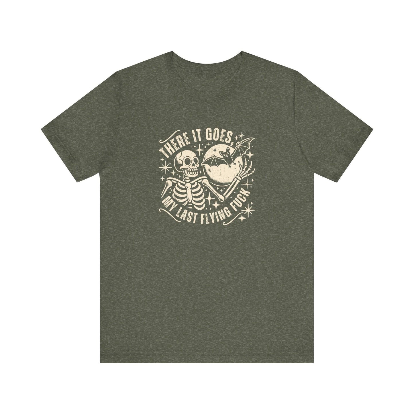 There It Goes, My Last Flying Fuck T-Shirt - Humorous Skeleton Tee - Goateez Style