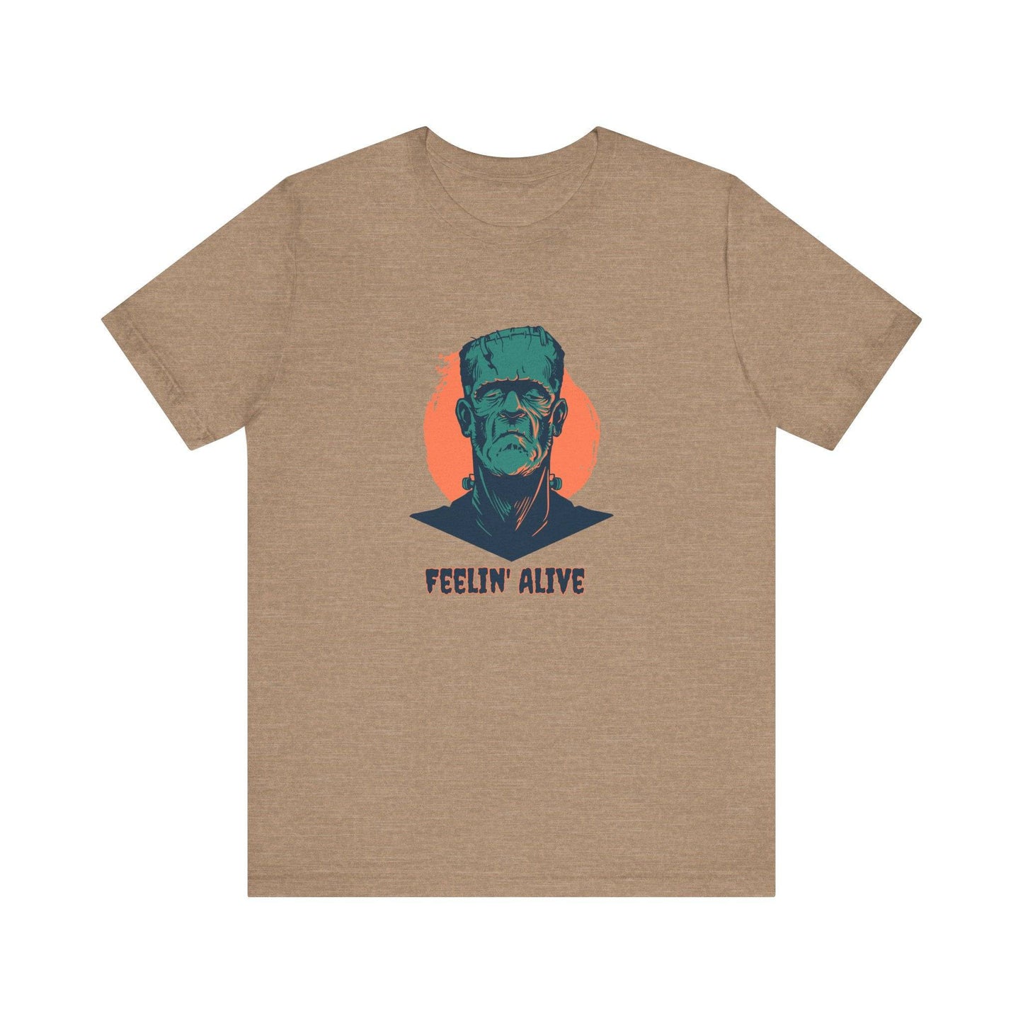 Feelin' Alive Frankenstein Funny Design Halloween Graphic T-Shirt - Goateez Style