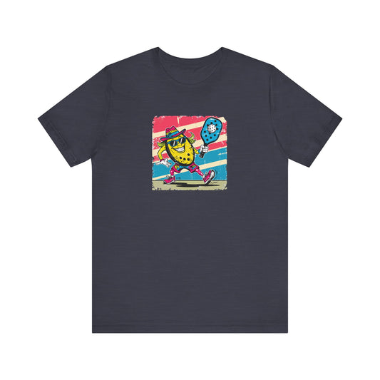 Funny Pickleball T-Shirt - Retro Pickle Character Tee