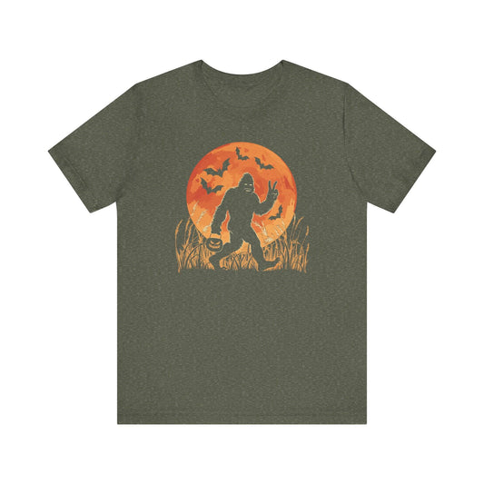 Bigfoot Halloween T-Shirt - Sasquatch Trick or Treat Design Tee - Goateez Style