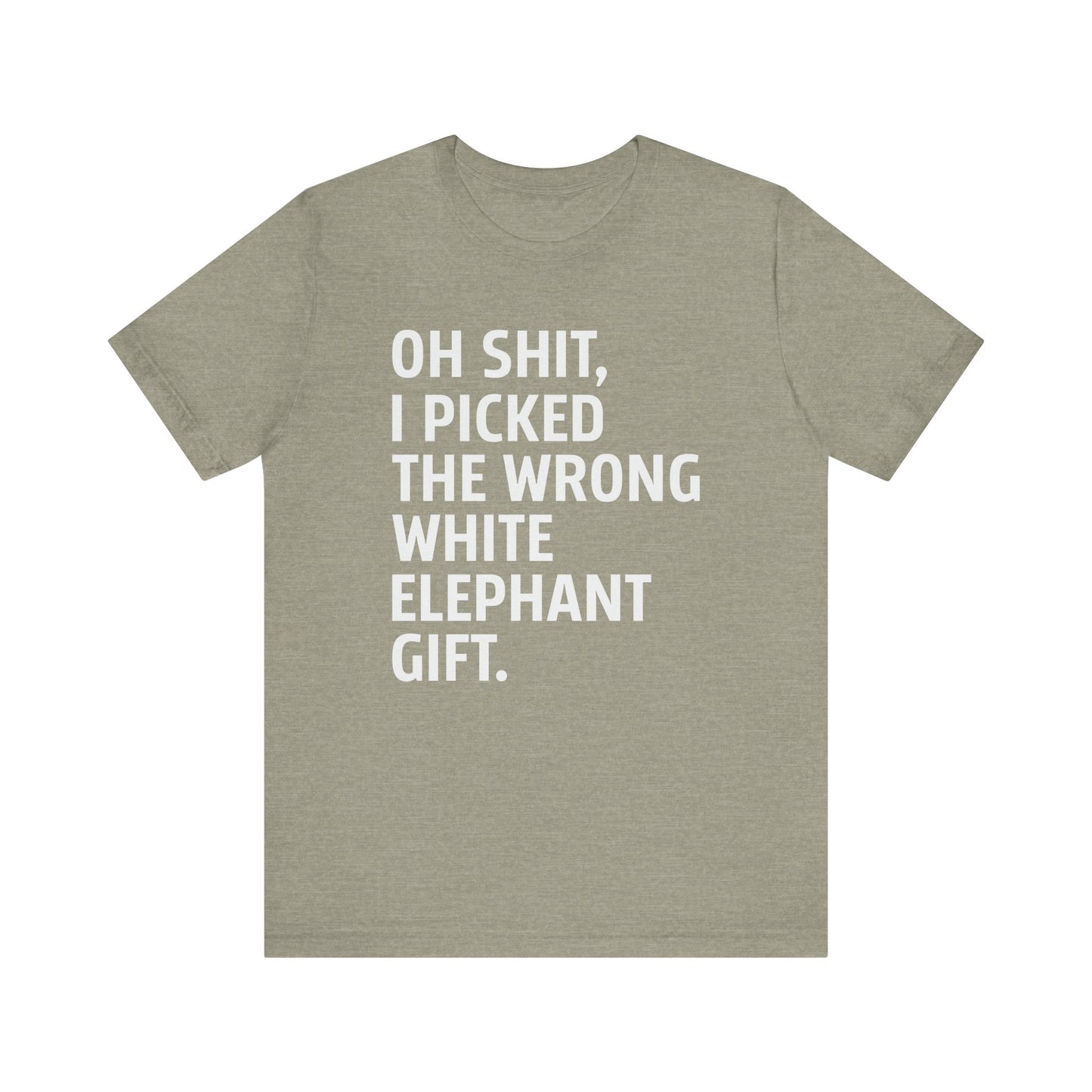 Funny White Elephant T-Shirt - Wrong Gift Humor Tee - Goateez Style