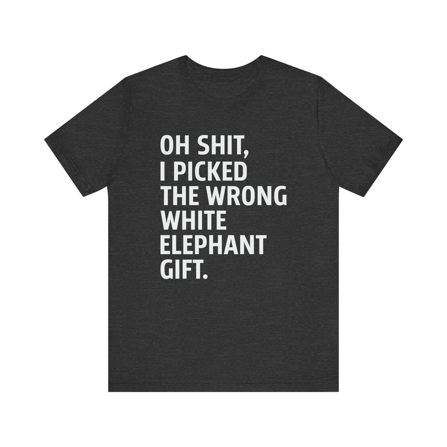 Funny White Elephant T-Shirt - Wrong Gift Humor Tee - Goateez Style