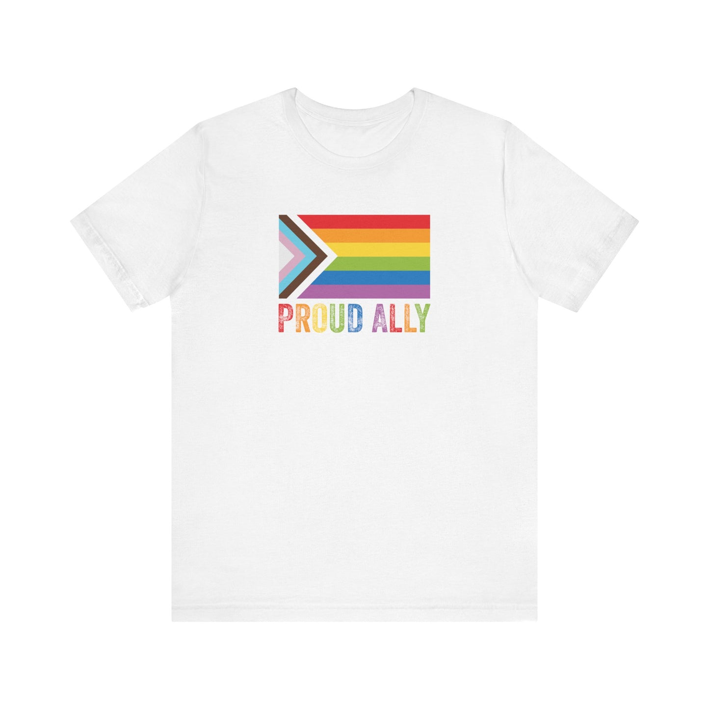 Proud Ally T-Shirt - LGBTQ Inclusive Rainbow Flag Tee