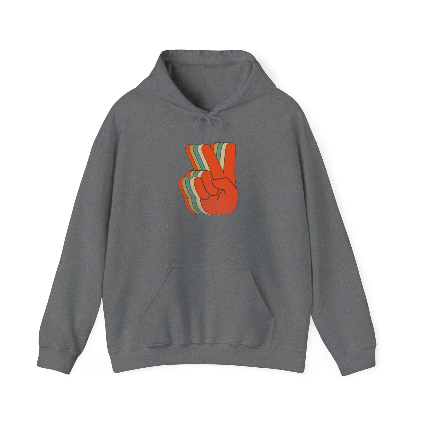 Retro Peace Sign Hoodie - Vintage 70s Hippie Style Sweatshirt