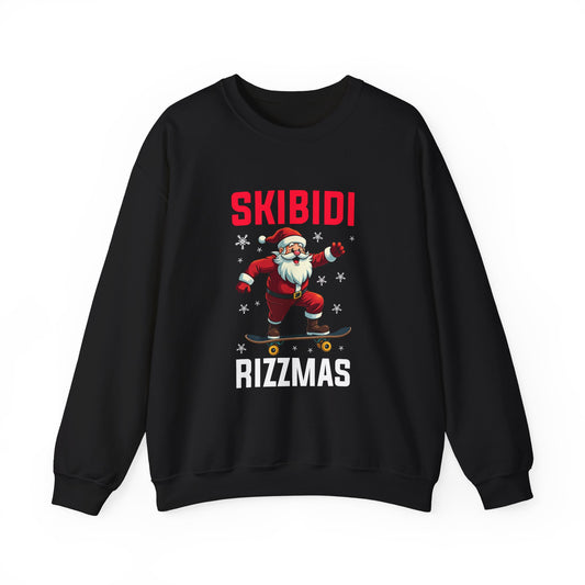 Skibidi Rizzmas Sweatshirt - Funny Santa Skateboard Meme - Goateez Style