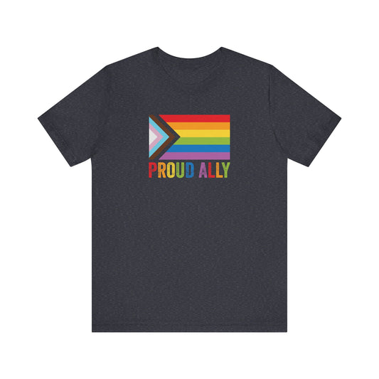 Proud Ally T-Shirt - LGBTQ Inclusive Rainbow Flag Tee