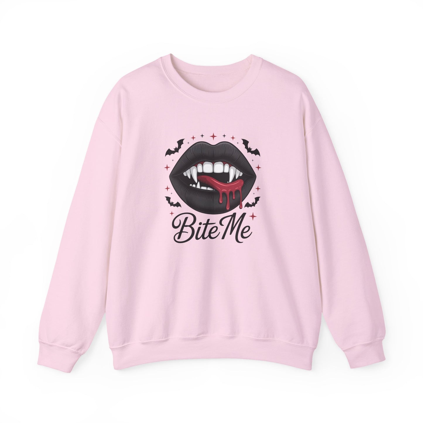 Bite Me Sweatshirt - Vampire Lips Gothic Halloween Pullover