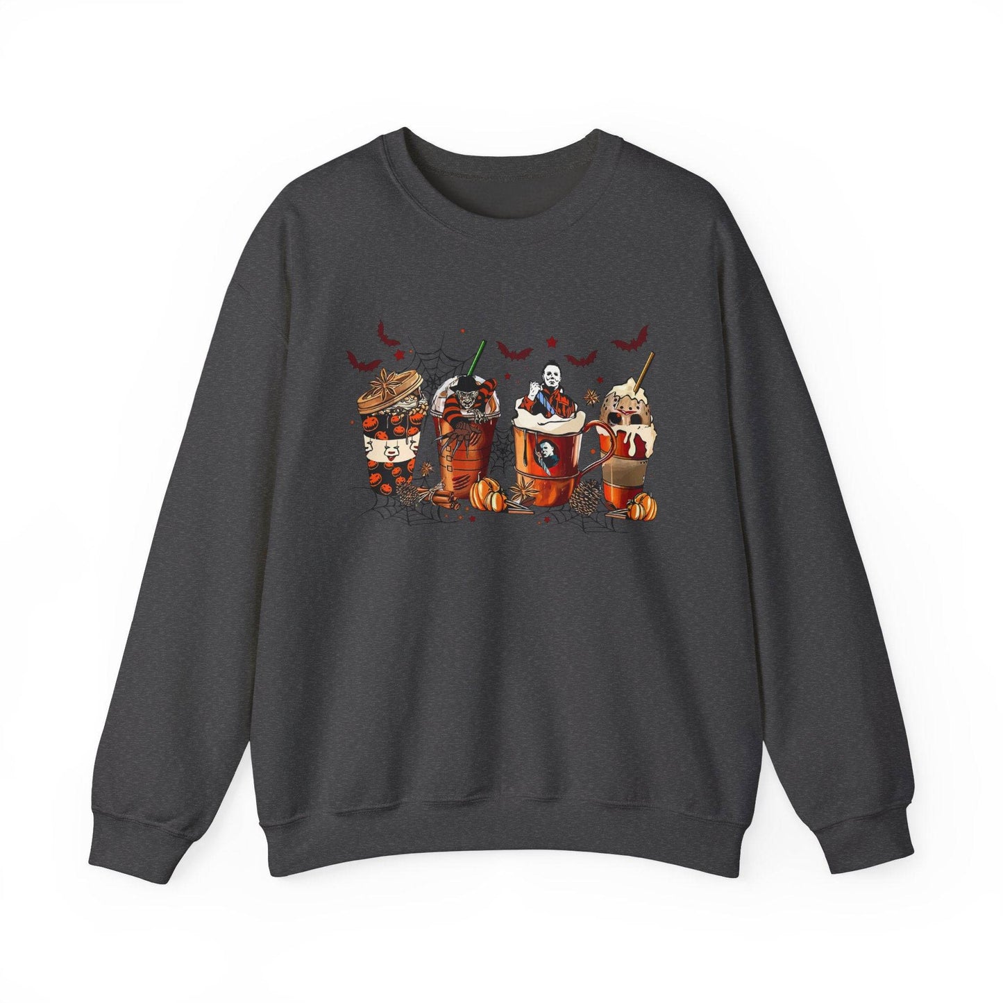 Horror Movie Coffee Crew Sweatshirt - Spooky Halloween Design - Goateez Style