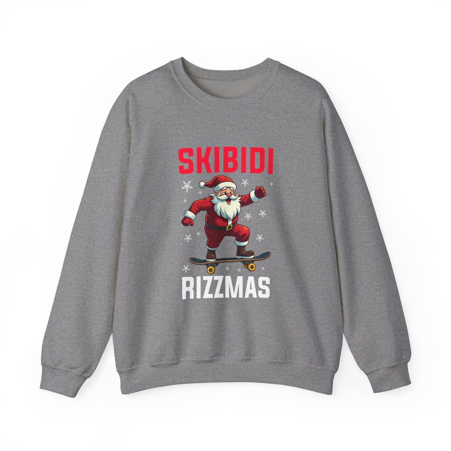 Skibidi Rizzmas Sweatshirt - Funny Santa Skateboard Meme - Goateez Style