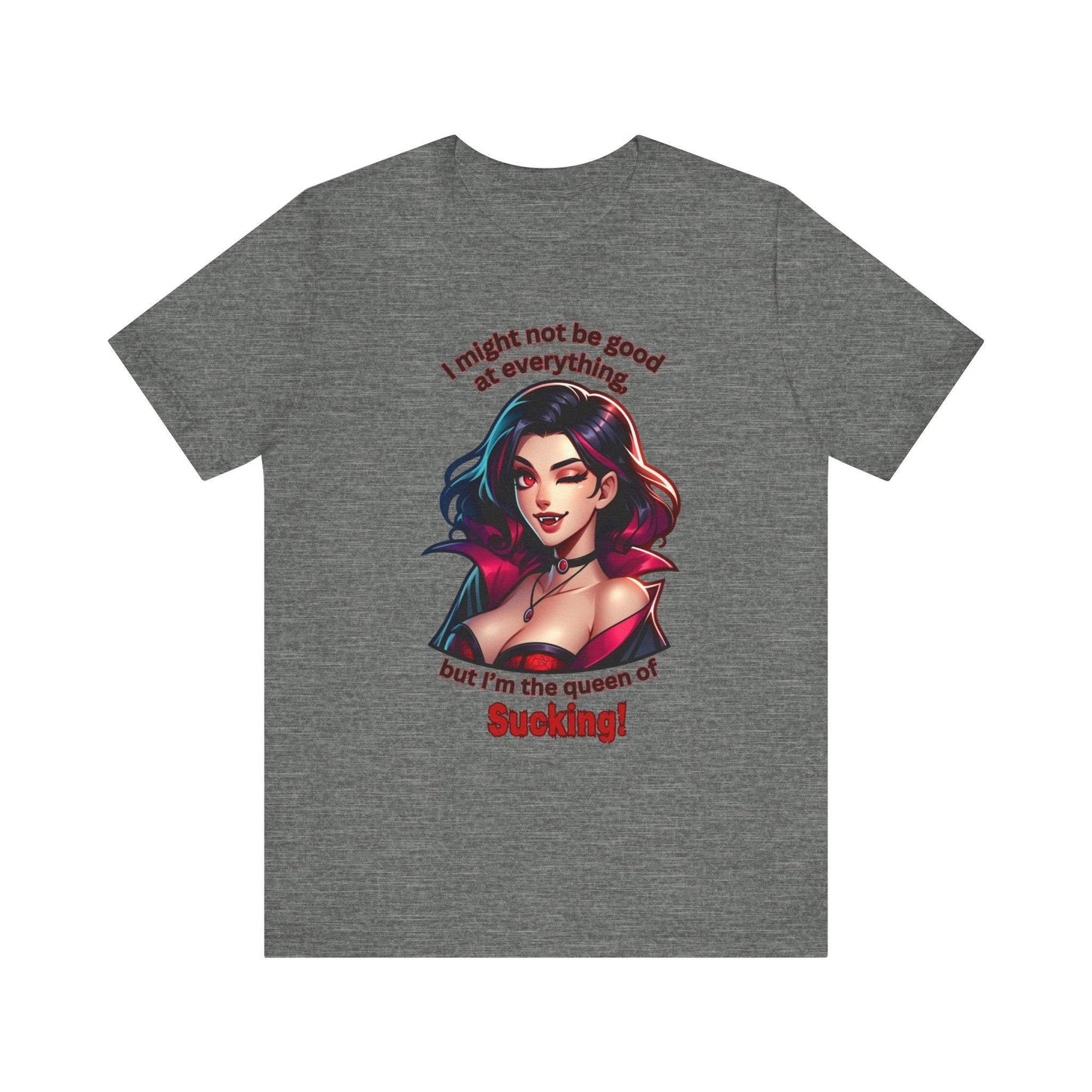 Queen of Sucking Halloween T-Shirt - Sexy Vampire Adult Humor Tee - Goateez Style
