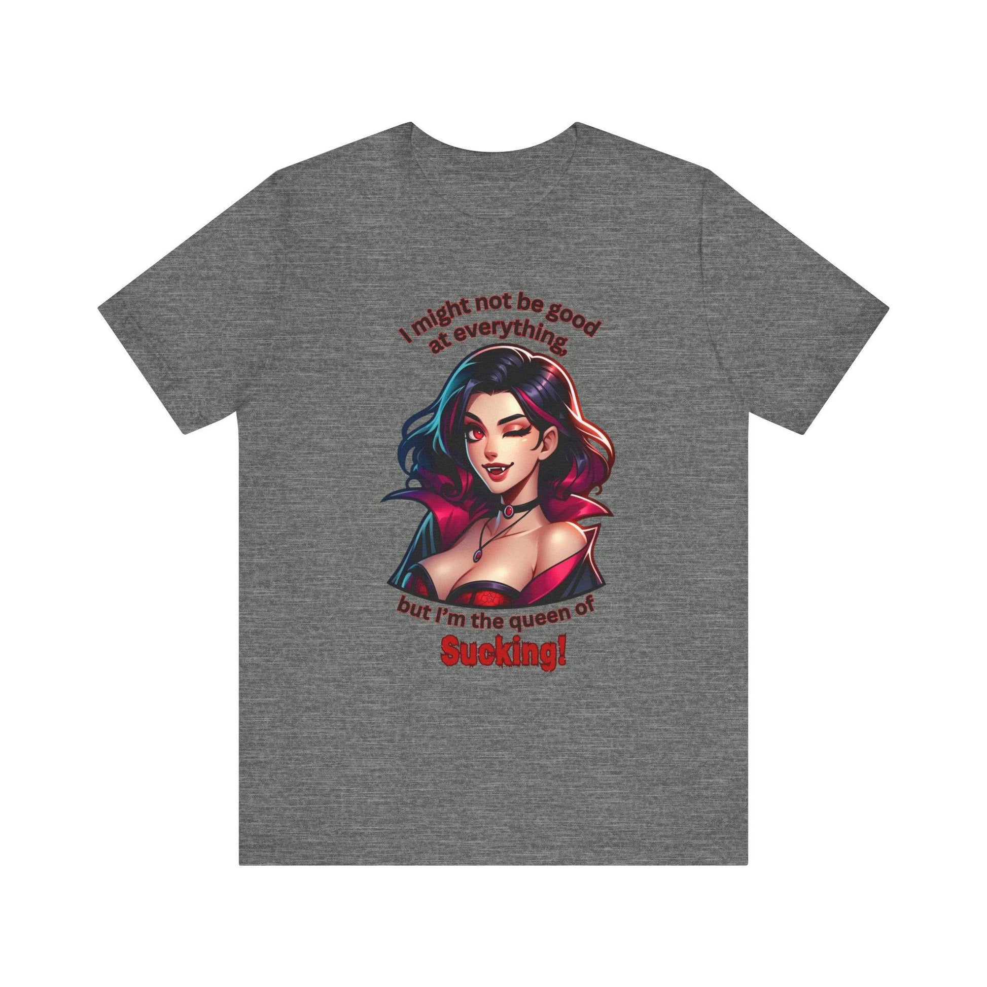 Queen of Sucking Halloween T-Shirt - Sexy Vampire Adult Humor Tee - Goateez Style