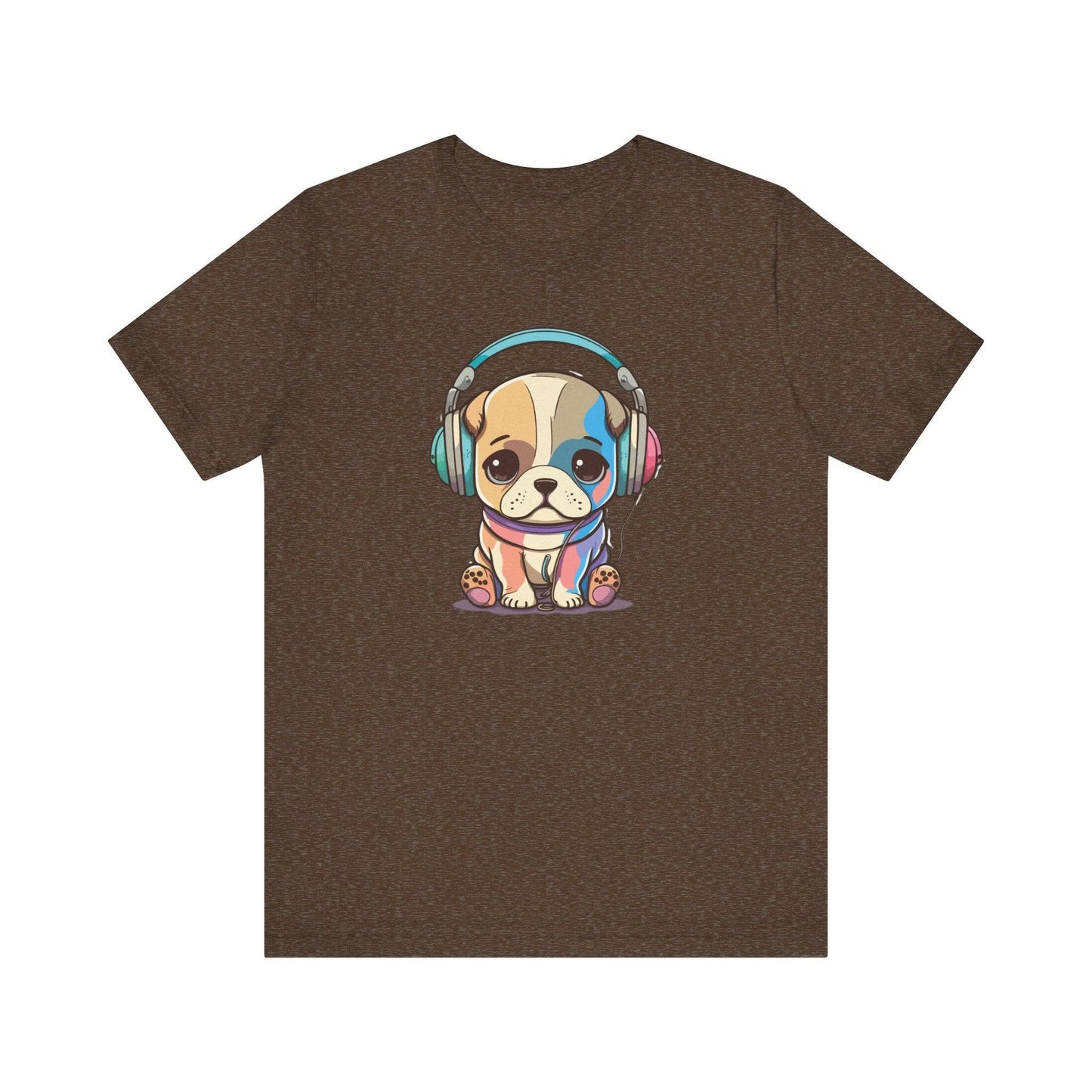 Adorable Dog with Headphones T-Shirt - Cute and Fun Design - Goateez Style