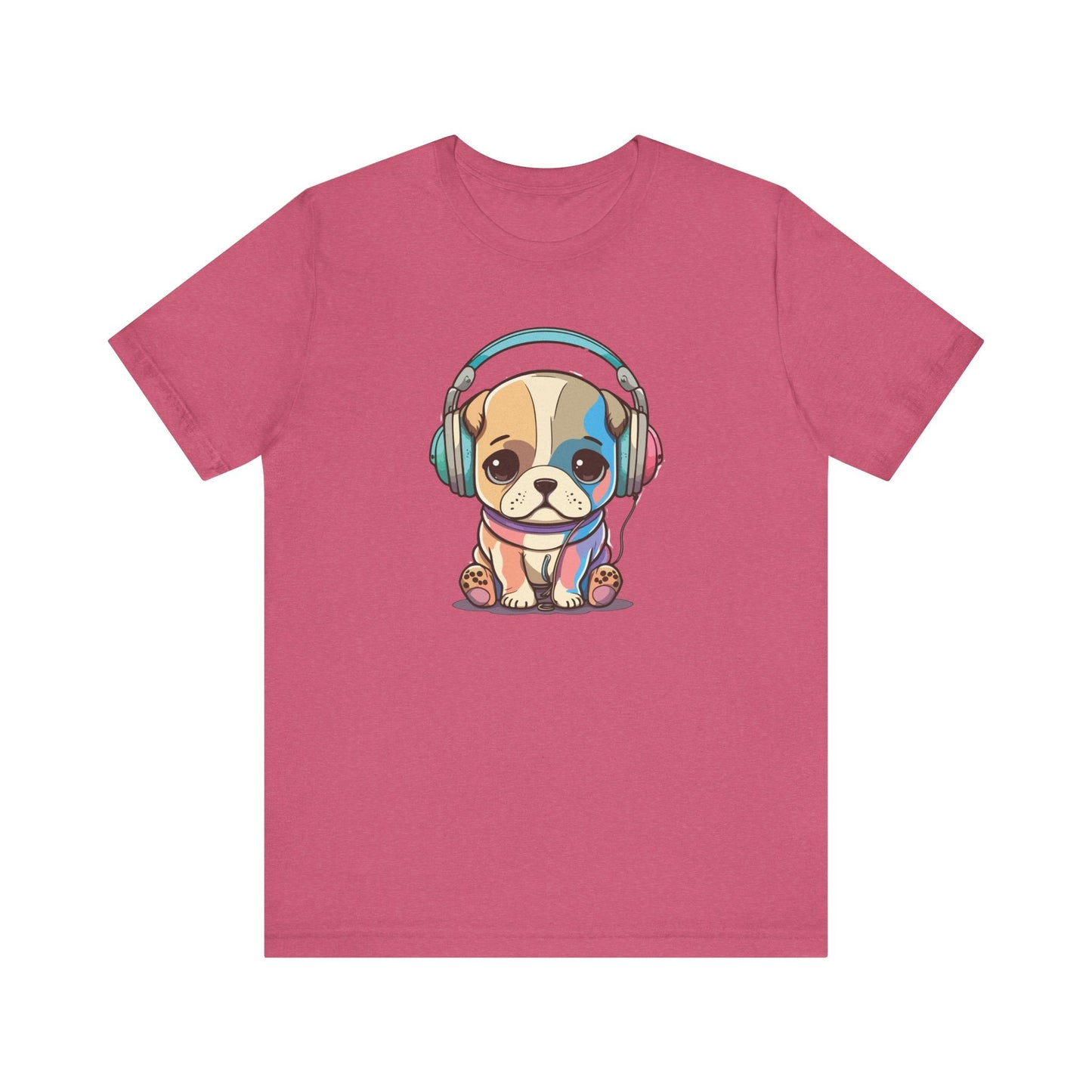 Adorable Dog with Headphones T-Shirt - Cute and Fun Design - Goateez Style