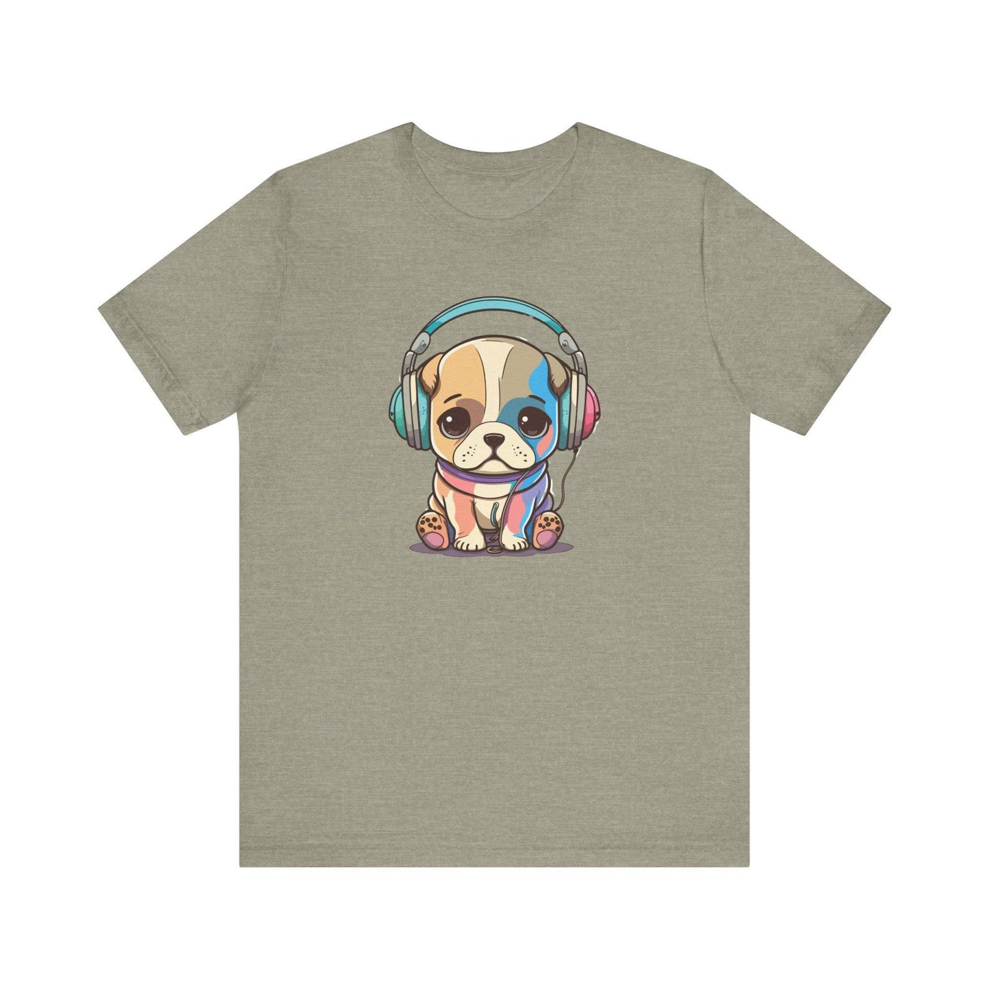 Adorable Dog with Headphones T-Shirt - Cute and Fun Design - Goateez Style