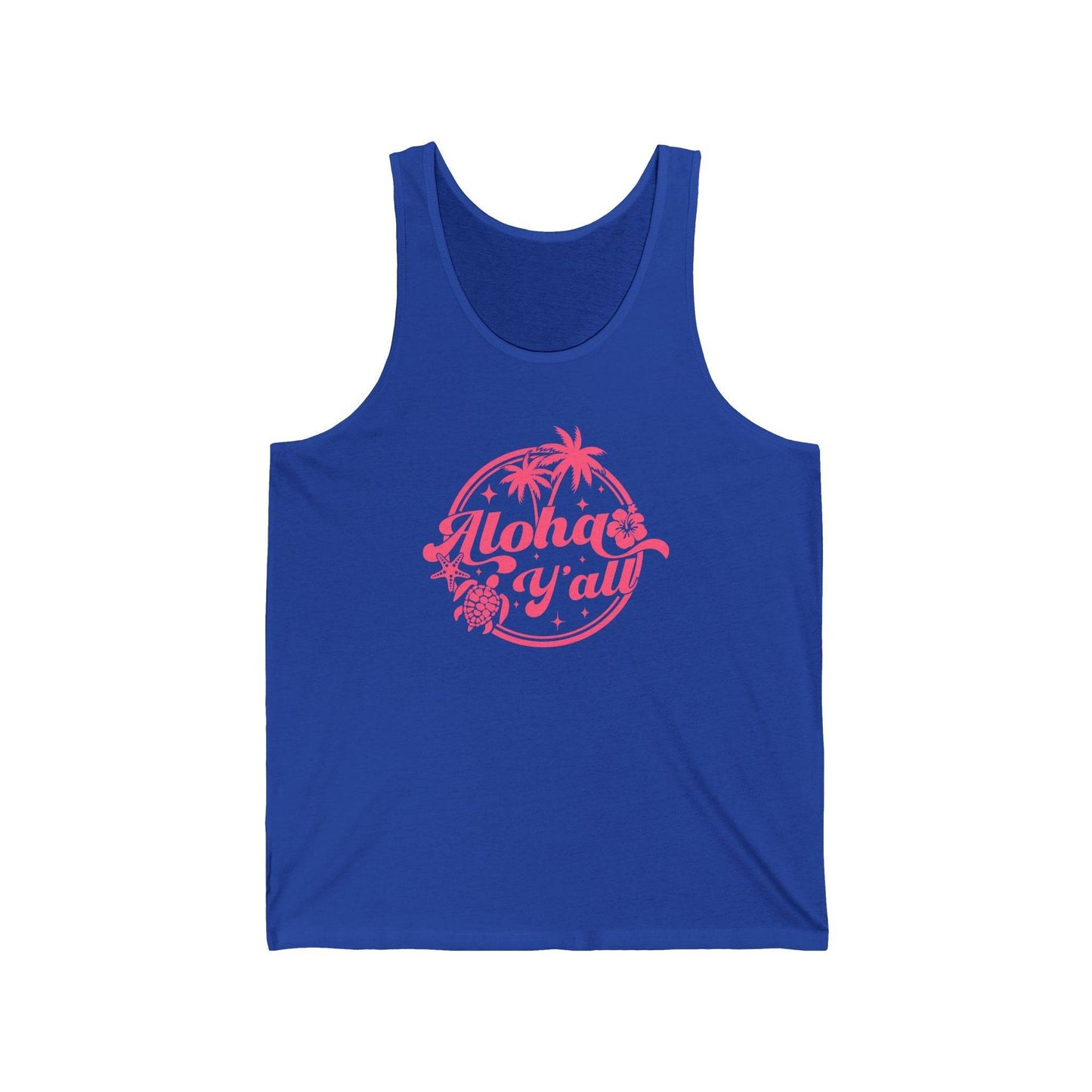 Aloha Y'all Tank Top - Tropical Beach Design - Goateez Style