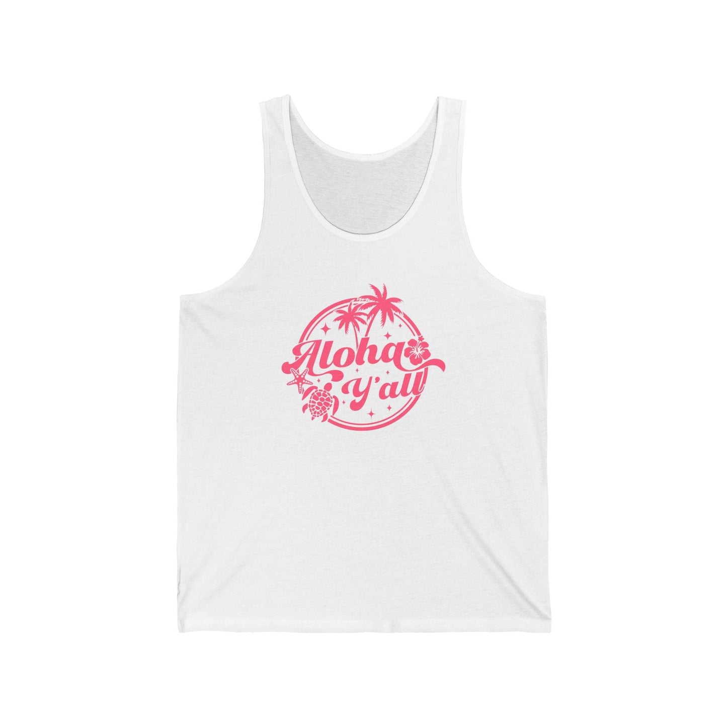 Aloha Y'all Tank Top - Tropical Beach Design - Goateez Style