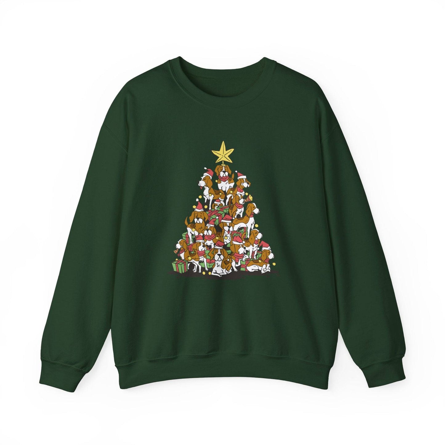 Beagle Christmas Tree Sweatshirt - Fun Holiday Dog Lover Design - Goateez Style