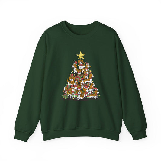 Beagle Christmas Tree Sweatshirt - Fun Holiday Dog Lover Design - Goateez Style
