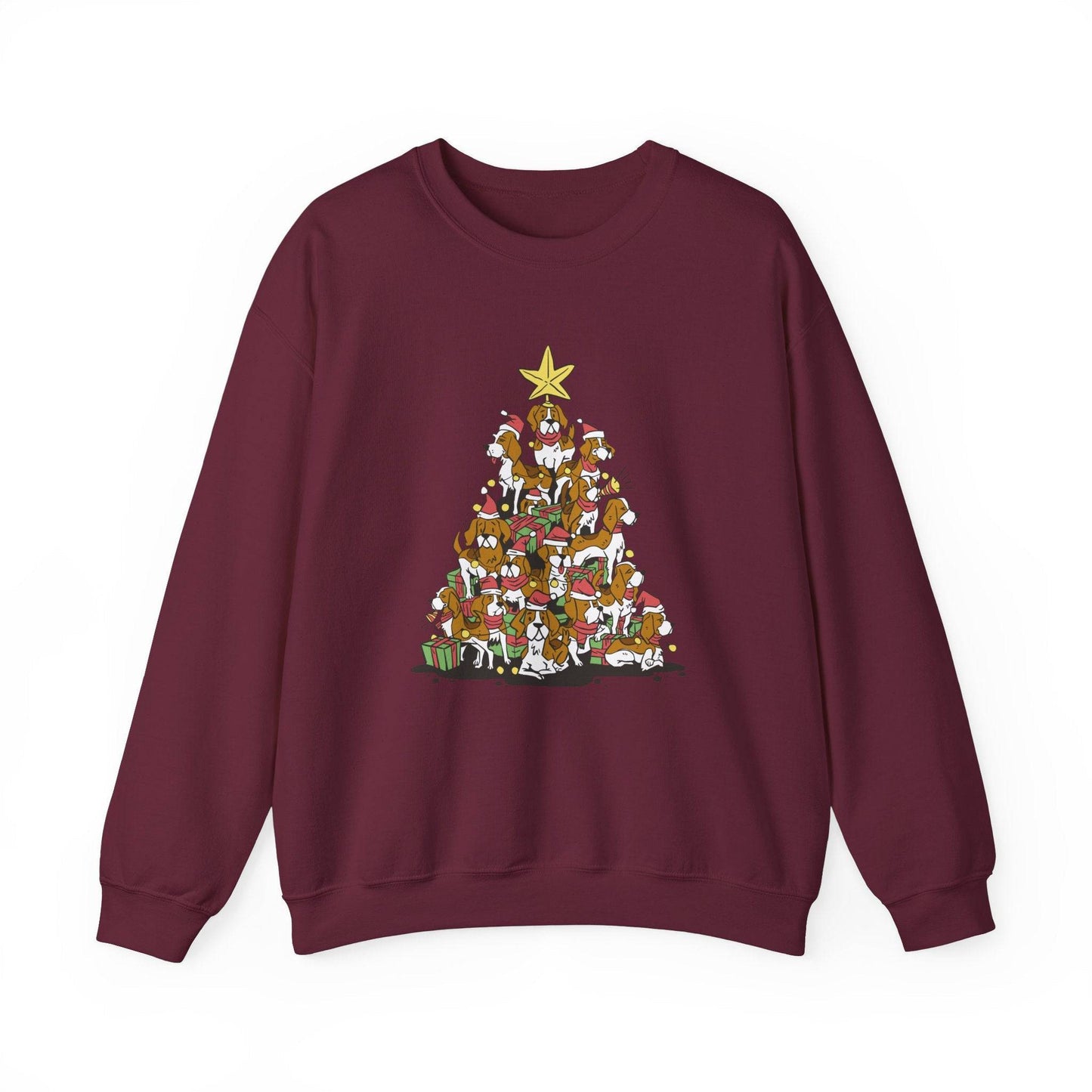 Beagle Christmas Tree Sweatshirt - Fun Holiday Dog Lover Design - Goateez Style