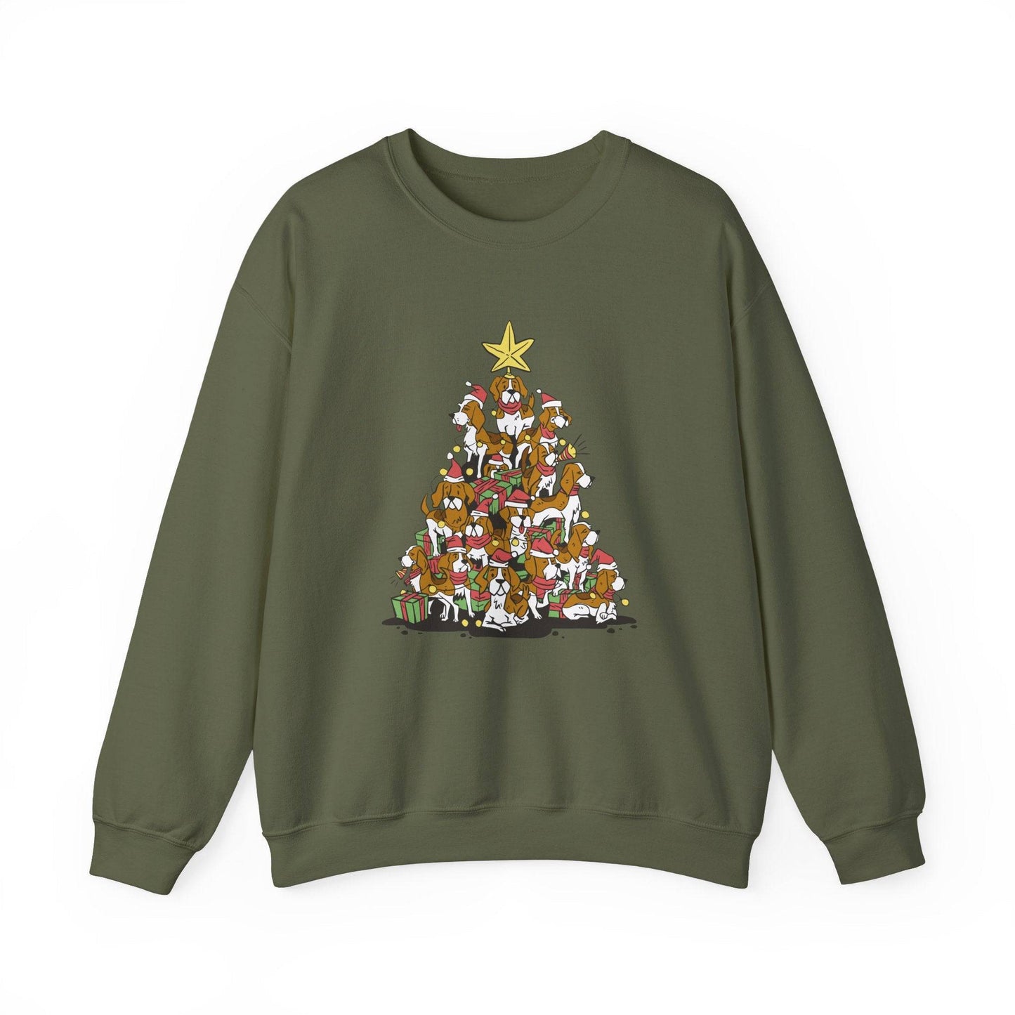 Beagle Christmas Tree Sweatshirt - Fun Holiday Dog Lover Design - Goateez Style