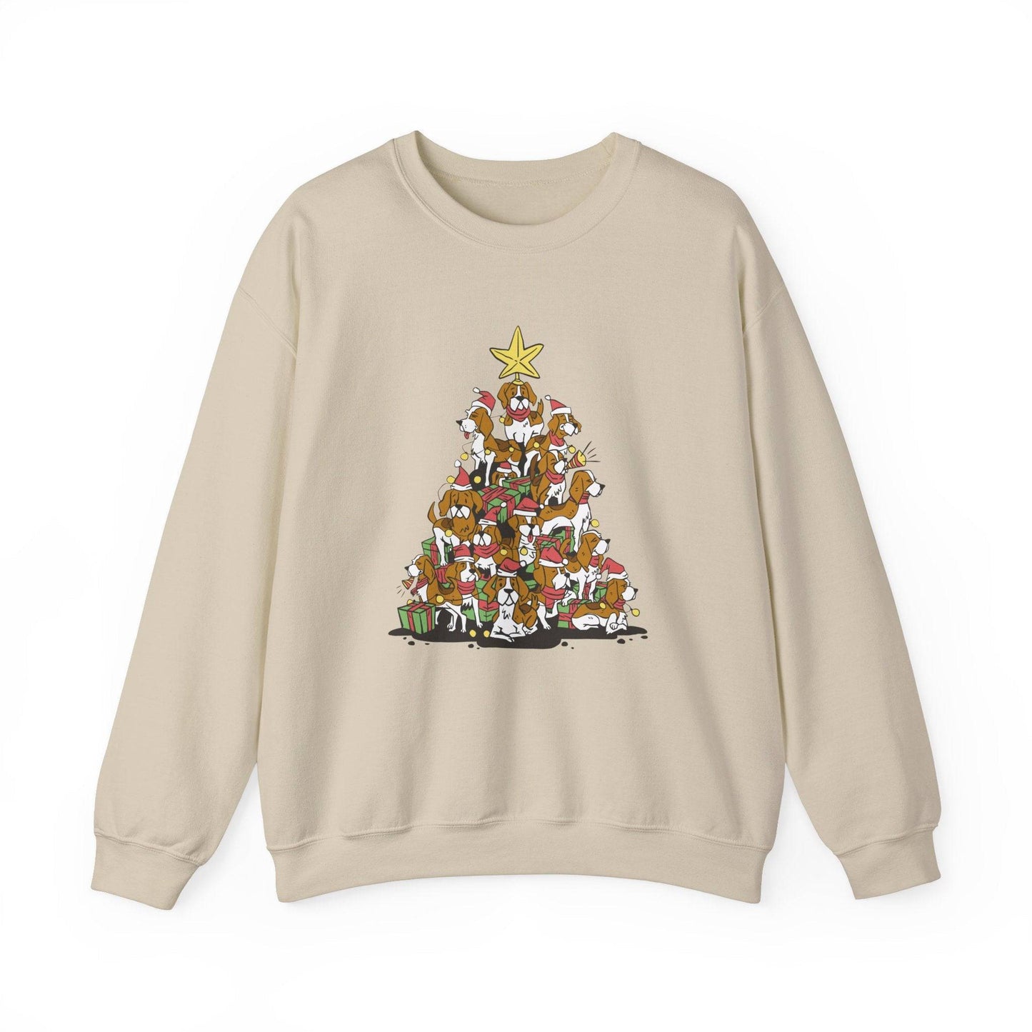 Beagle Christmas Tree Sweatshirt - Fun Holiday Dog Lover Design - Goateez Style