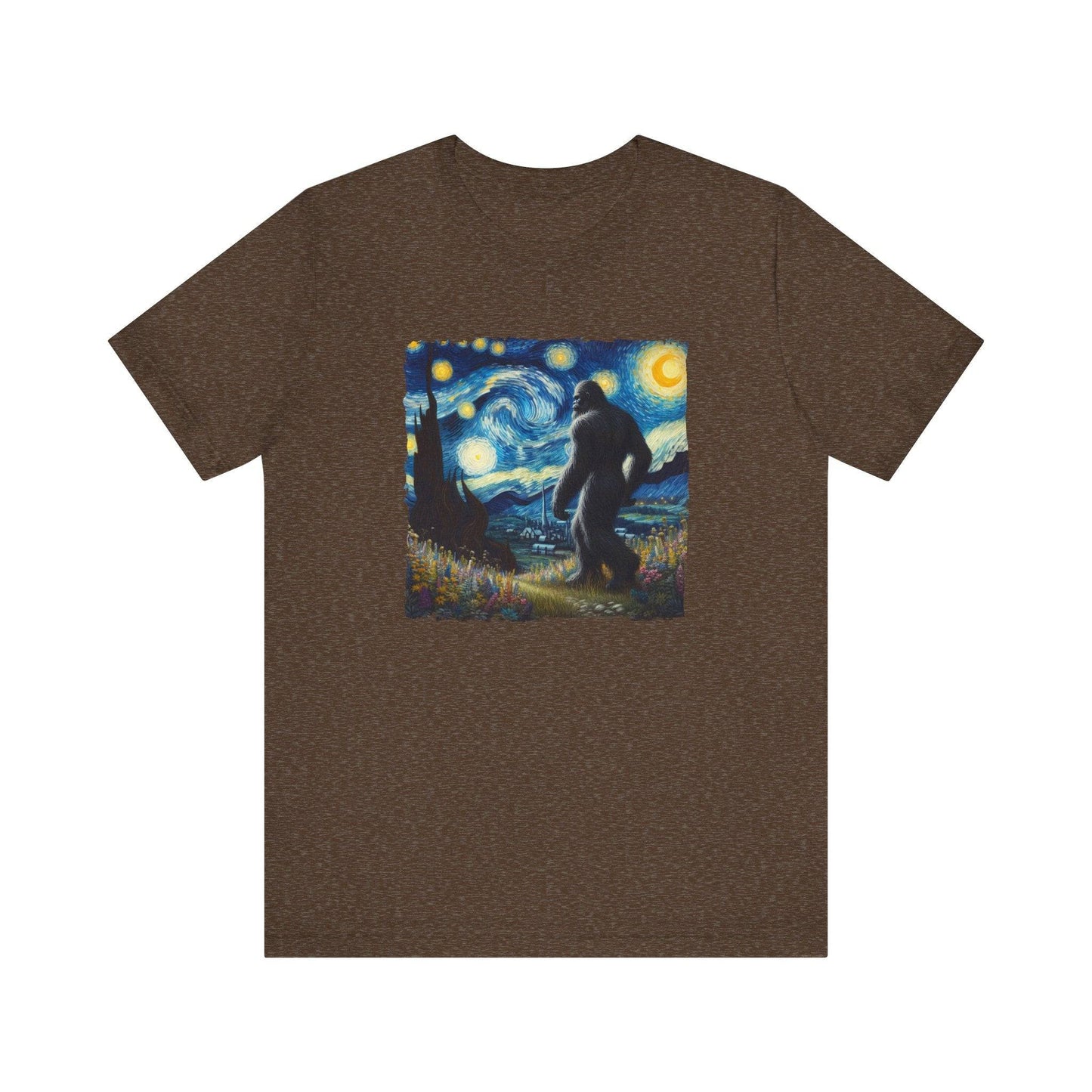 Bigfoot Starry Night T-Shirt - Classic Art Mashup Design - Goateez Style