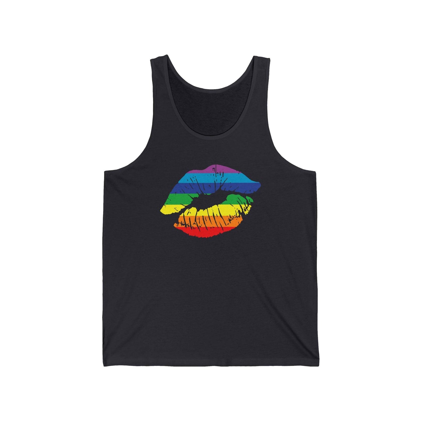 Bold LGBTQ Rainbow Lips Tank Top - Pride Celebration Wear - Goateez Style