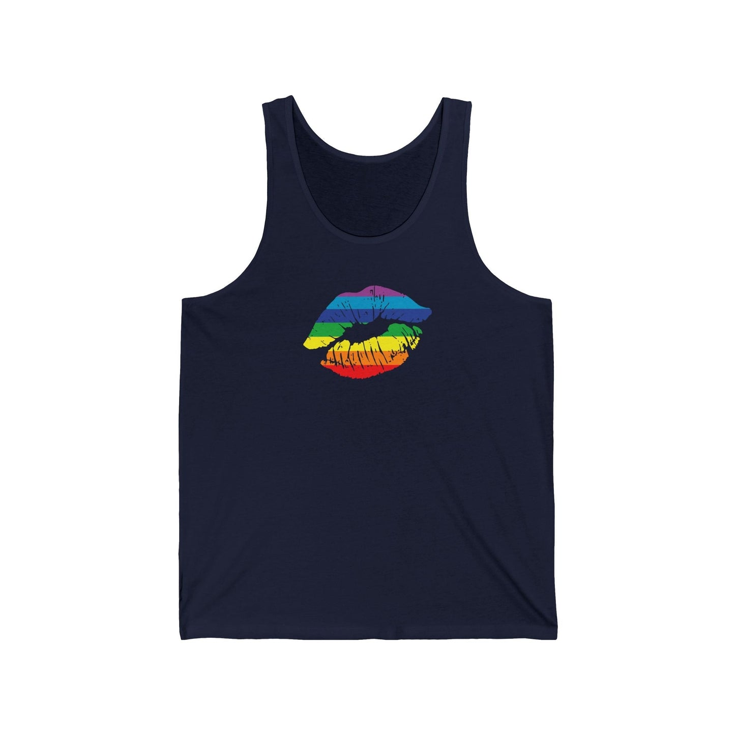 Bold LGBTQ Rainbow Lips Tank Top - Pride Celebration Wear - Goateez Style