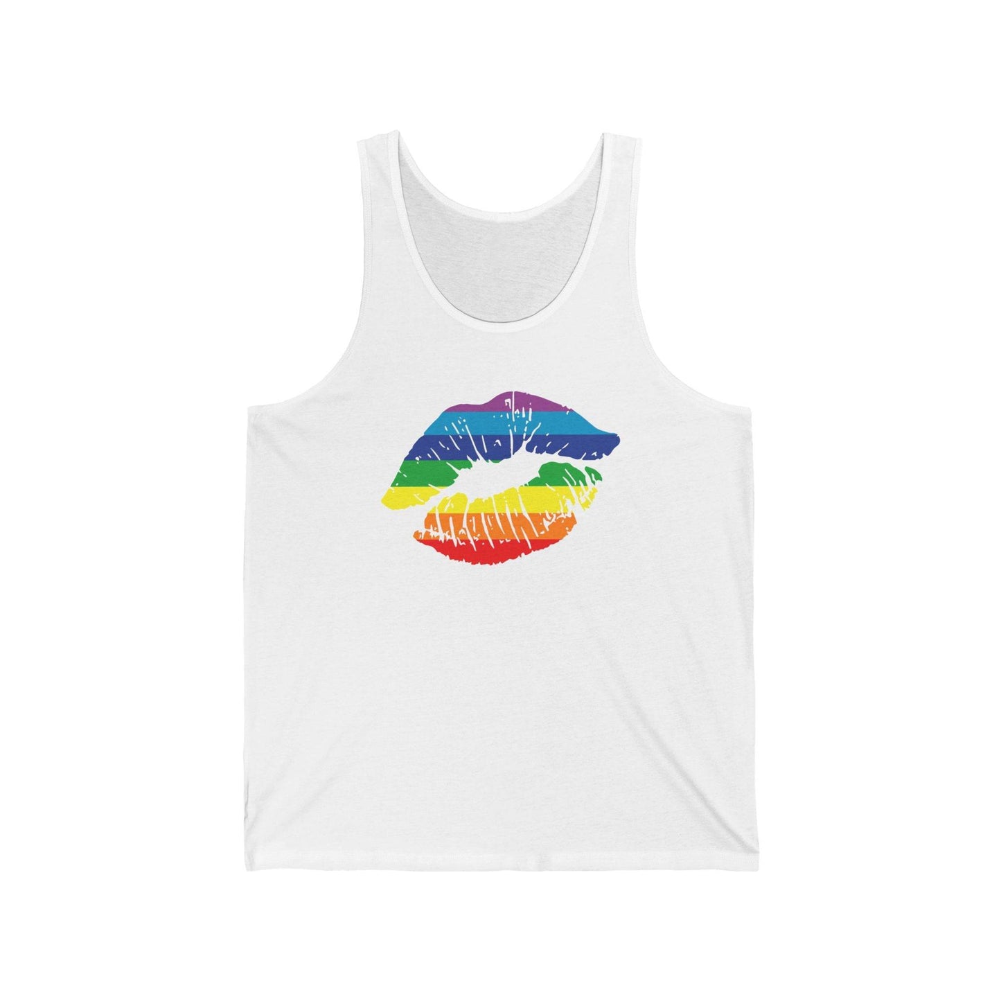 Bold LGBTQ Rainbow Lips Tank Top - Pride Celebration Wear - Goateez Style