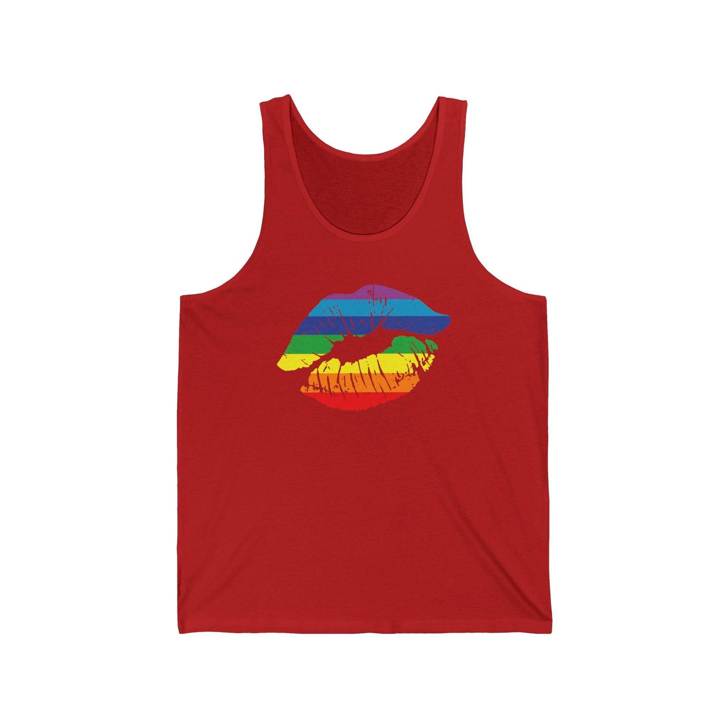 Bold LGBTQ Rainbow Lips Tank Top - Pride Celebration Wear - Goateez Style