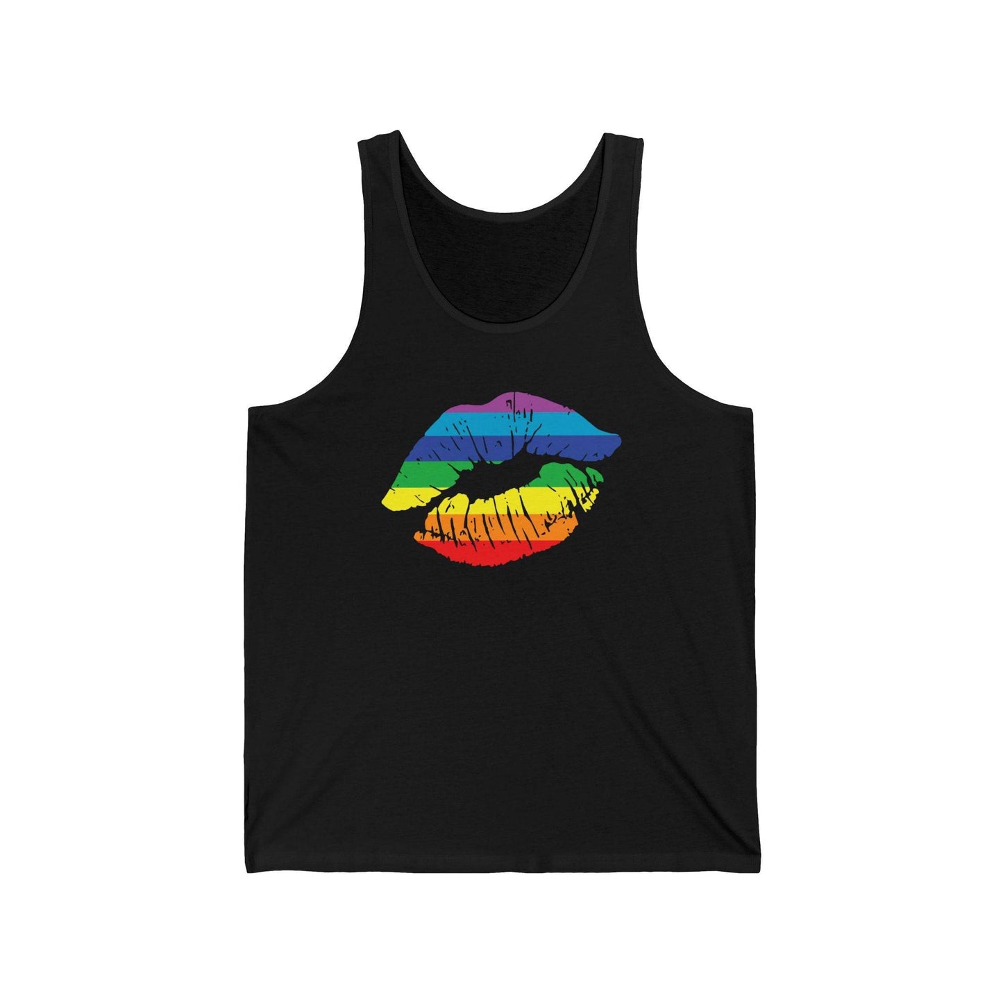 Bold LGBTQ Rainbow Lips Tank Top - Pride Celebration Wear - Goateez Style