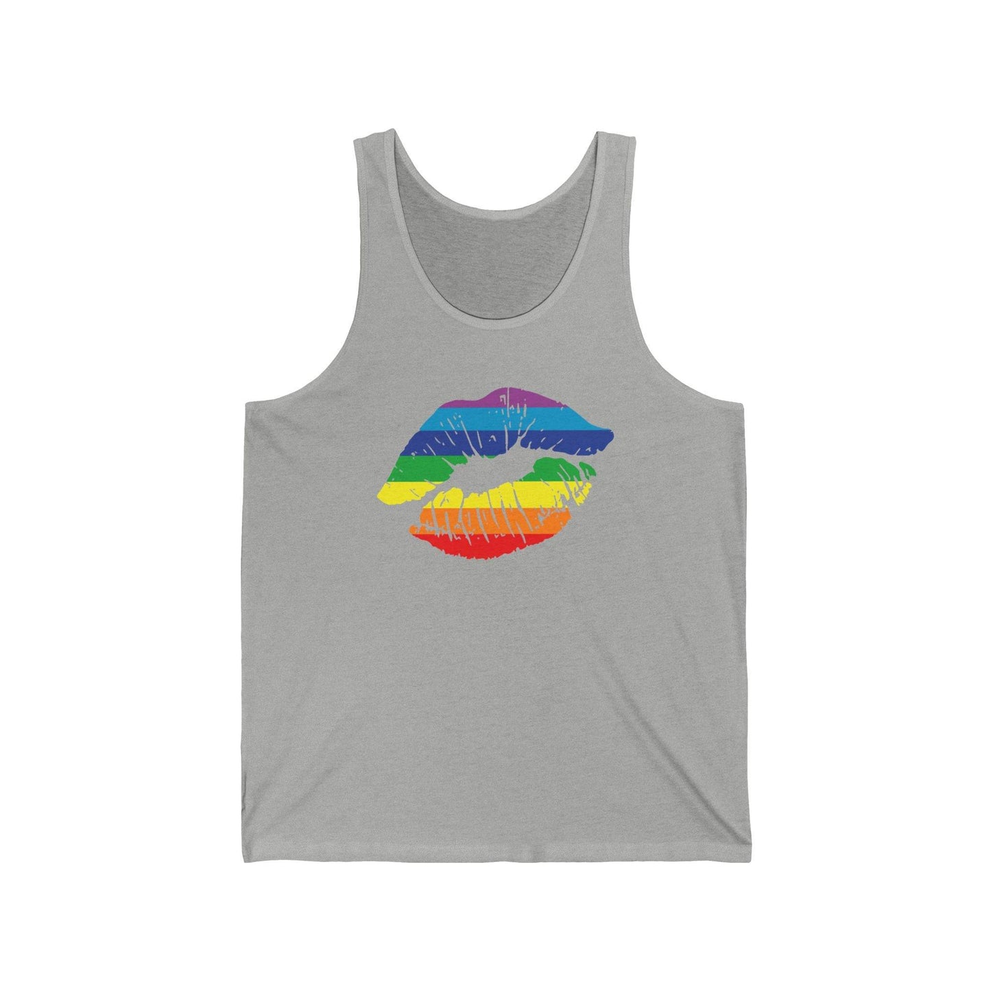 Bold LGBTQ Rainbow Lips Tank Top - Pride Celebration Wear - Goateez Style