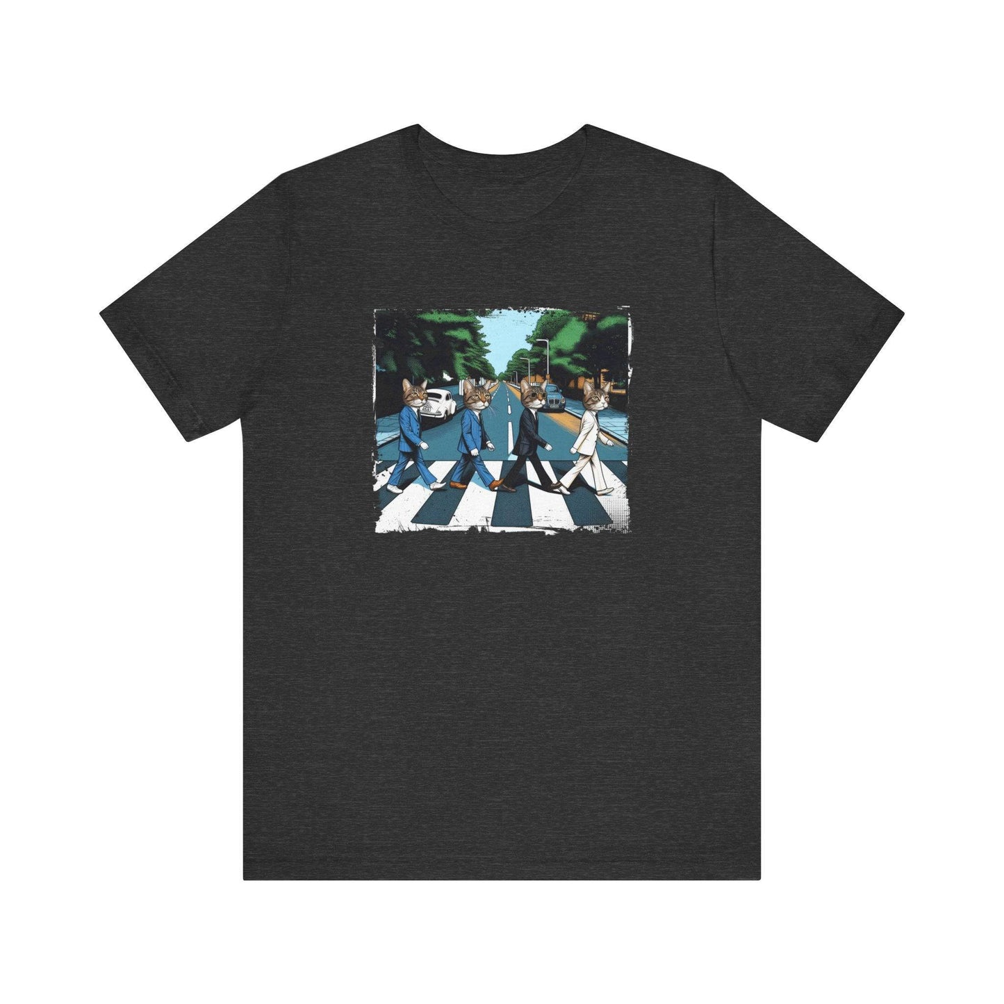 Cats Crossing Abbey Road Funny Retro Graphic Tee - Goateez Style