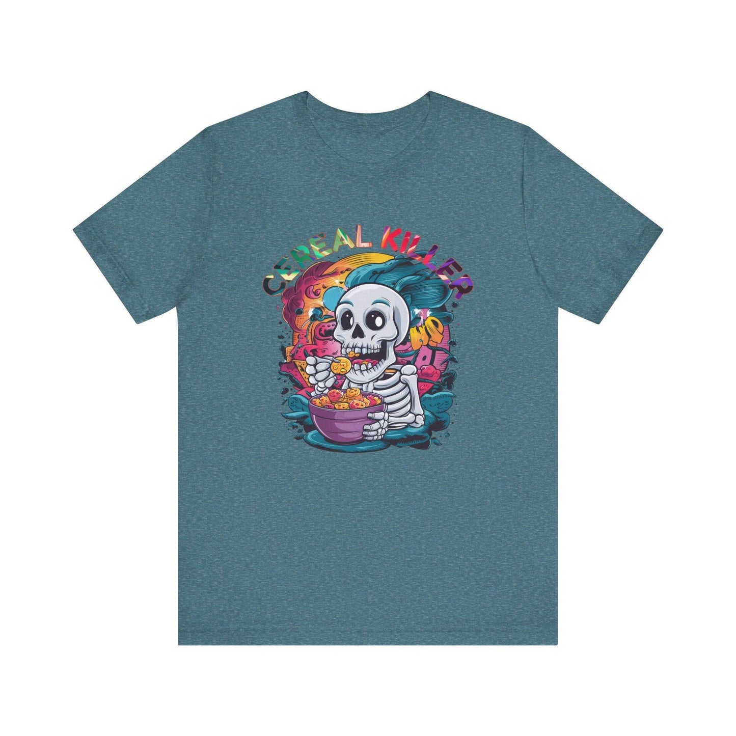 Cereal Killer Funny Skeleton T-Shirt - Punny Breakfast Humor Tee - Goateez Style