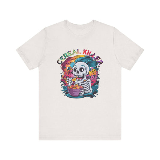 Cereal Killer Funny Skeleton T-Shirt - Punny Breakfast Humor Tee - Goateez Style