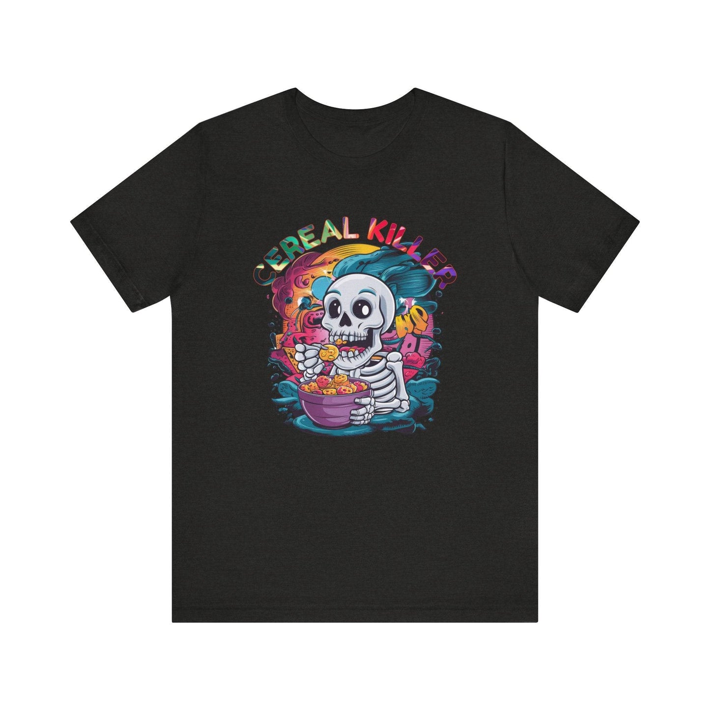 Cereal Killer Funny Skeleton T-Shirt - Punny Breakfast Humor Tee - Goateez Style