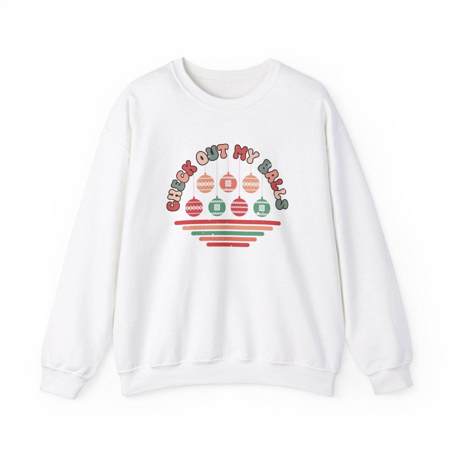 Check Out My Balls Christmas Sweatshirt - Funny Holiday Humor - Goateez Style