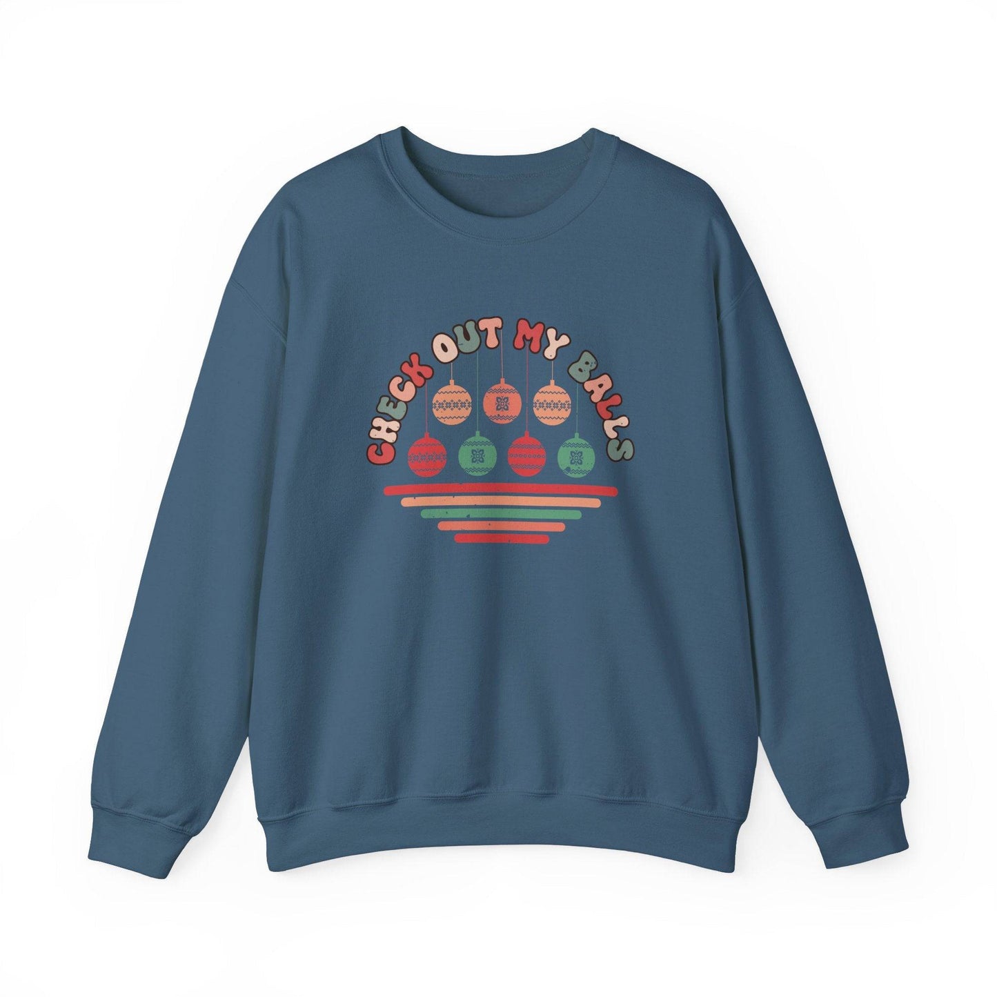 Check Out My Balls Christmas Sweatshirt - Funny Holiday Humor - Goateez Style