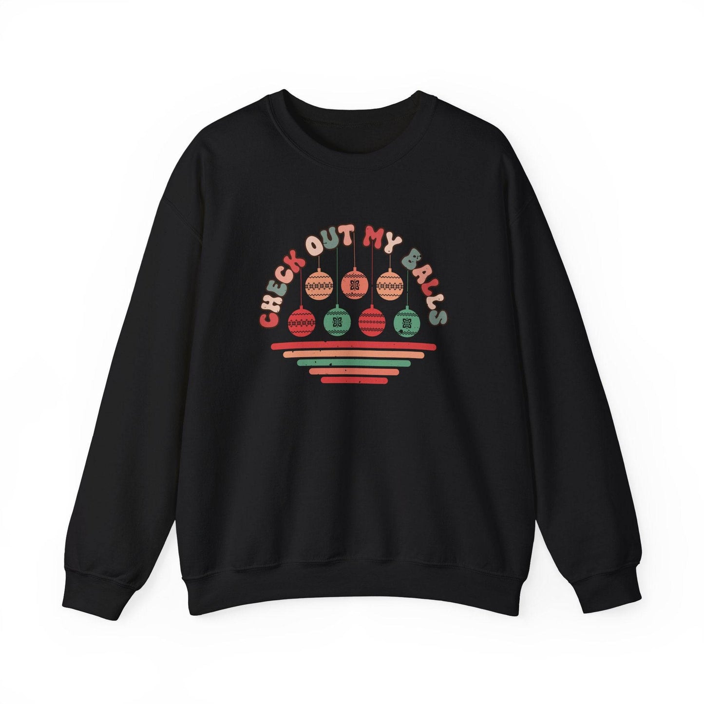 Check Out My Balls Christmas Sweatshirt - Funny Holiday Humor - Goateez Style
