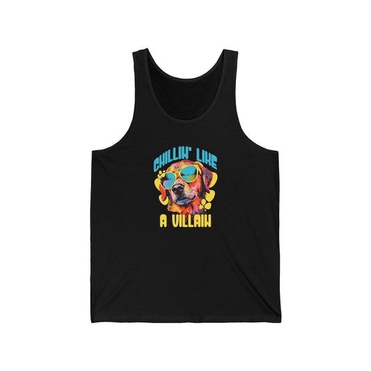 Chillin' Like a Villain Cute Dog Graphic Tank Top - Goateez Style