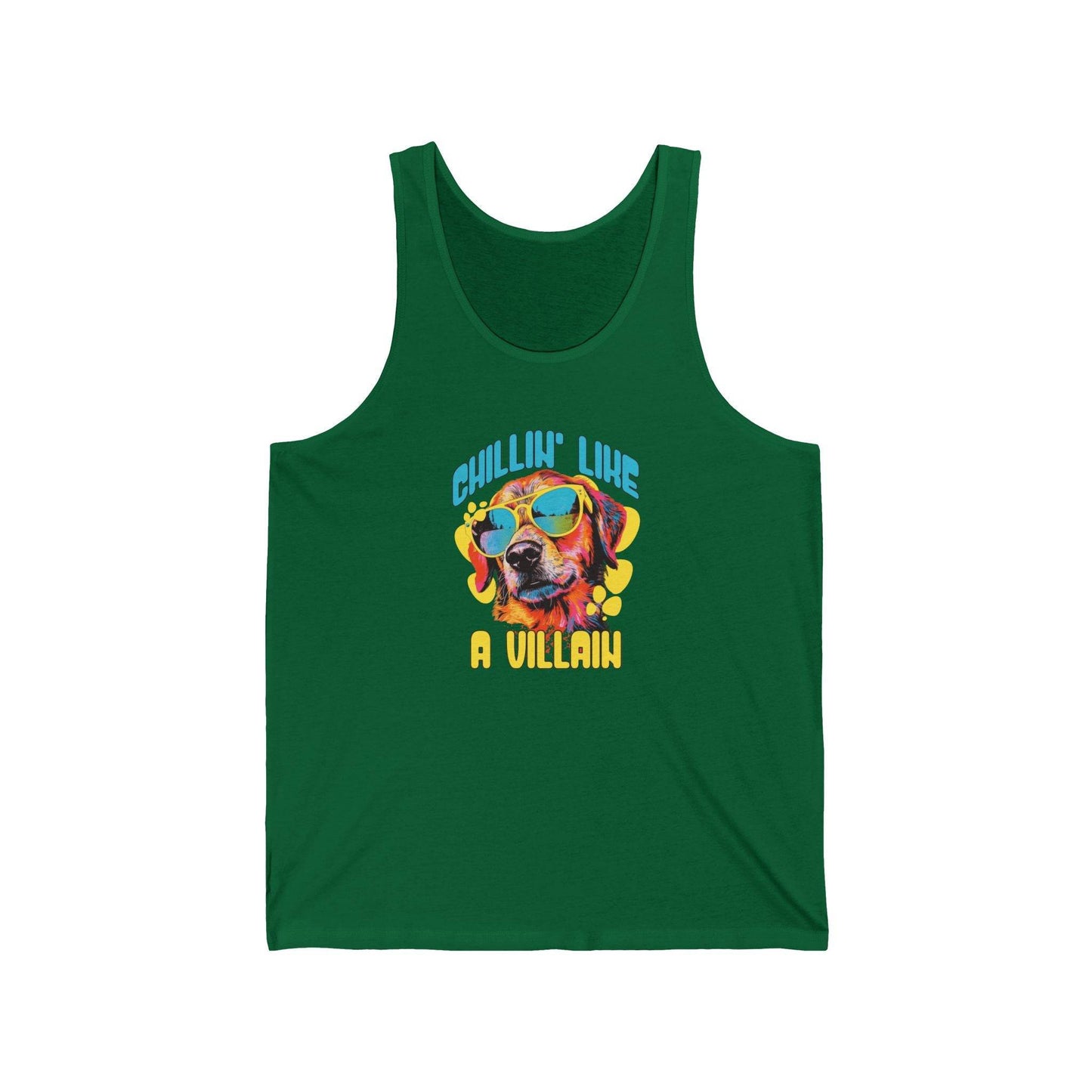 Chillin' Like a Villain Cute Dog Graphic Tank Top - Goateez Style