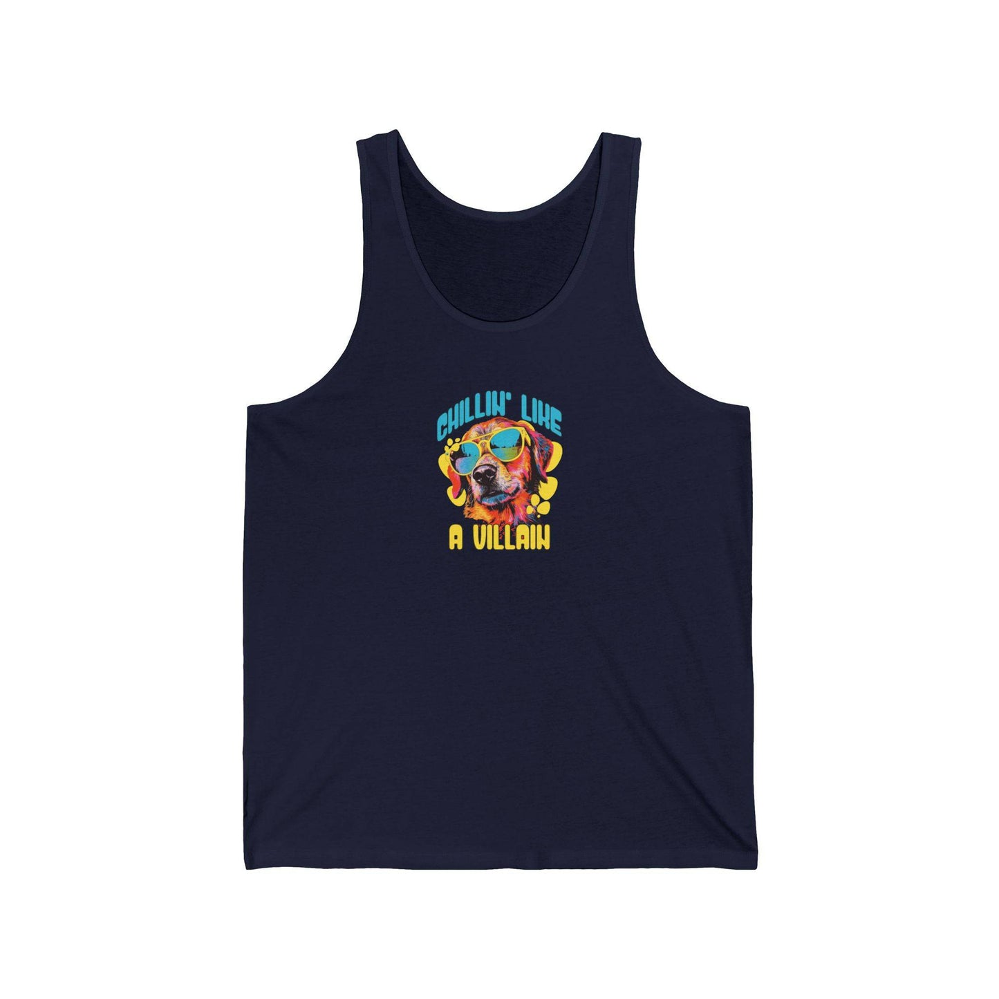 Chillin' Like a Villain Cute Dog Graphic Tank Top - Goateez Style