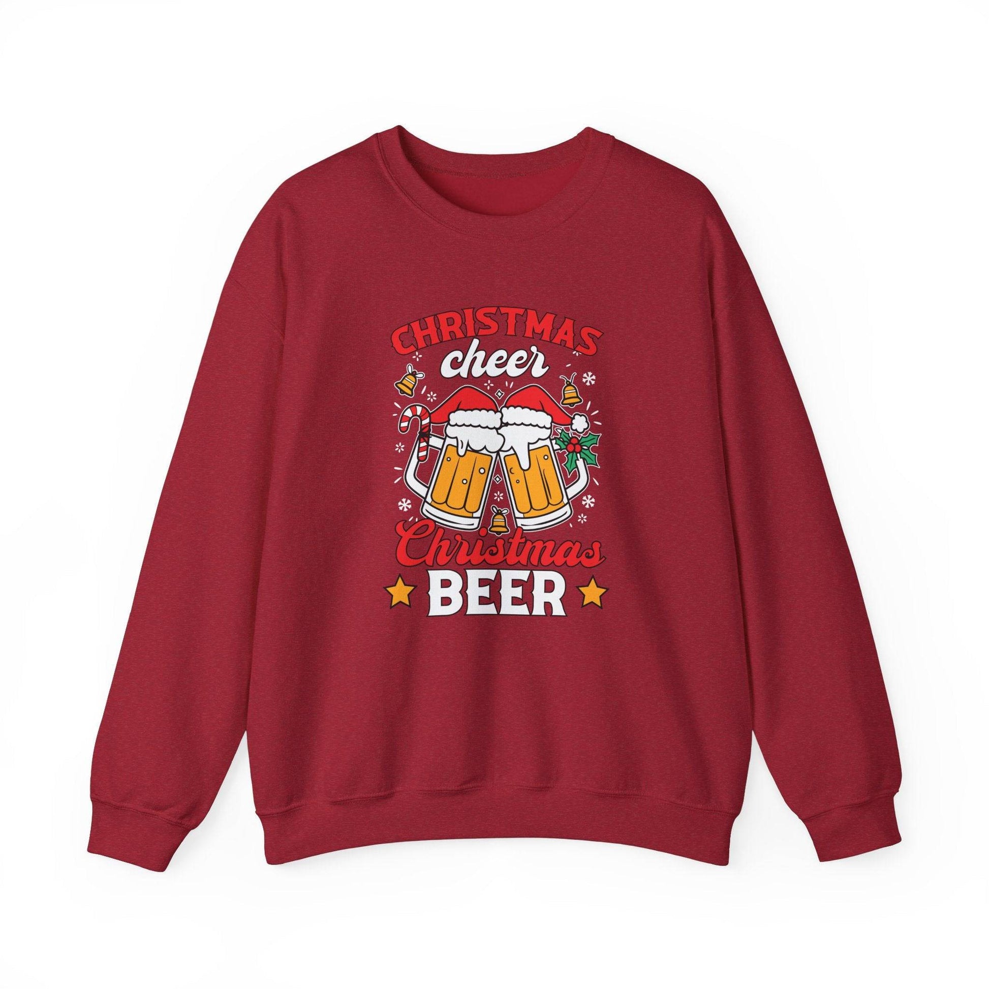 Christmas Cheer Beer Sweatshirt Funny Holiday Drinking Shirt - Goateez Style